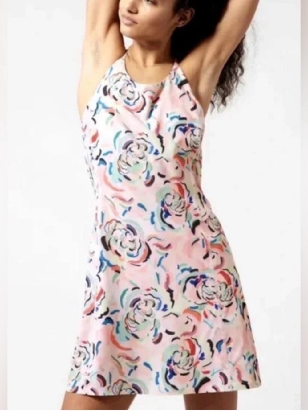 Athleta Pink Floral Racerback Infinity Dress New!